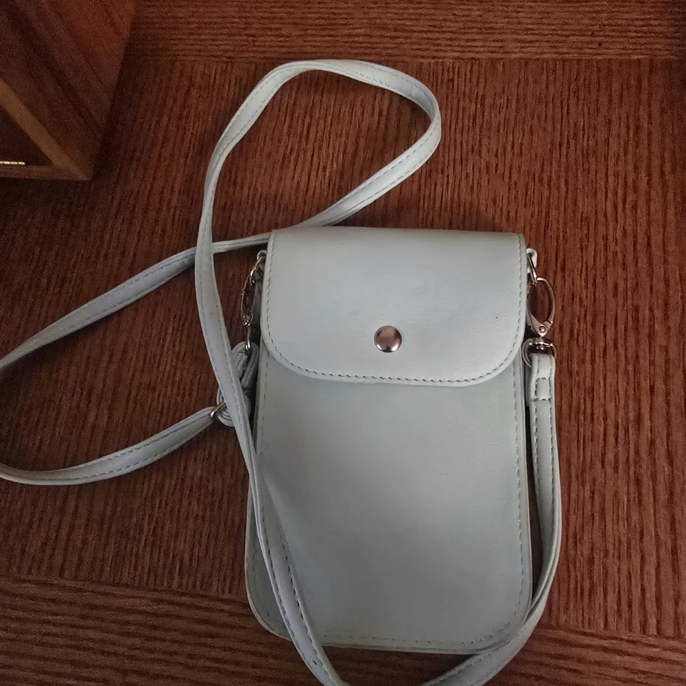 Crossbody Bag With Phone Window Light Blue - Picture 1 of 5